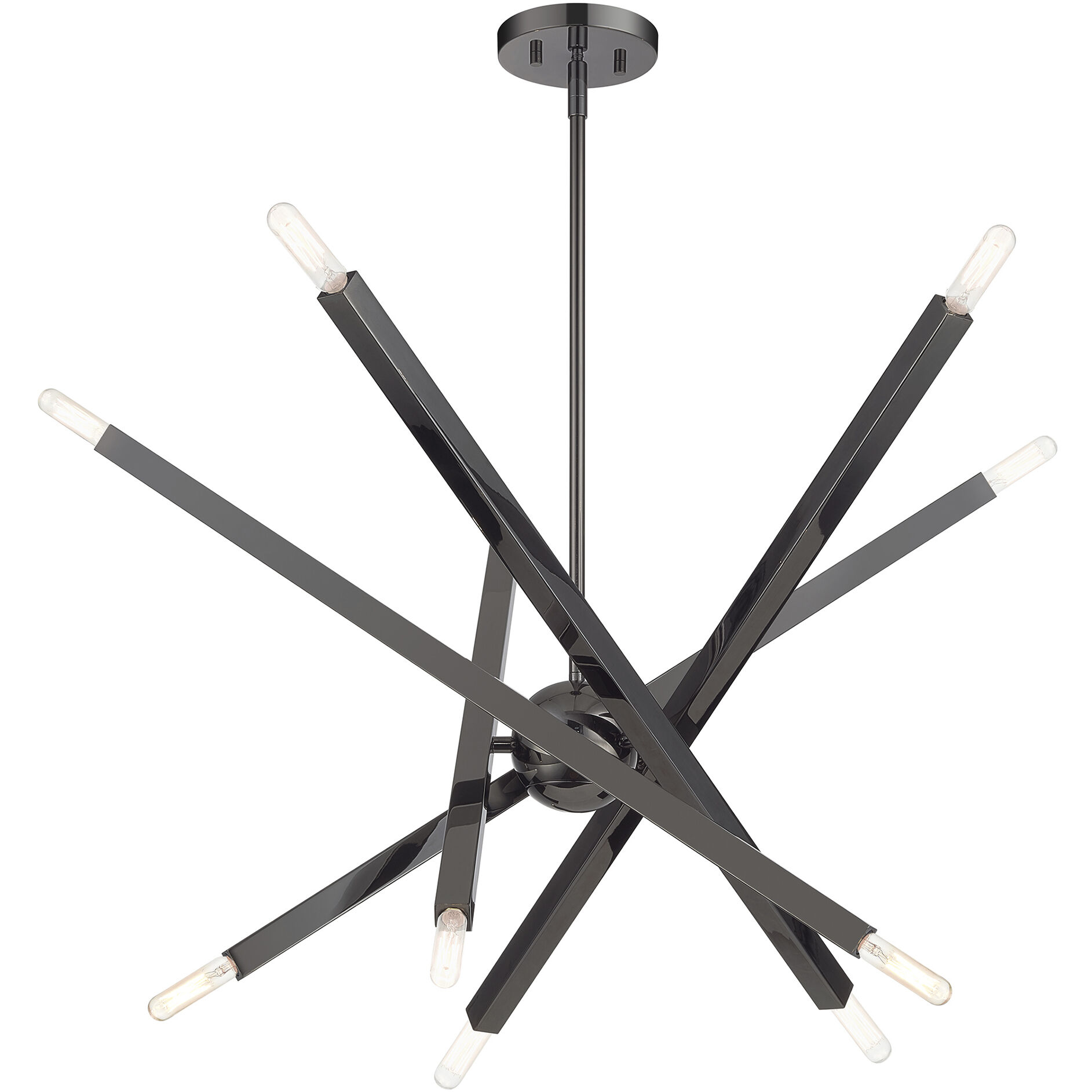 Monaco 10 Light 32 inch Black Chrome Chandelier Ceiling Light