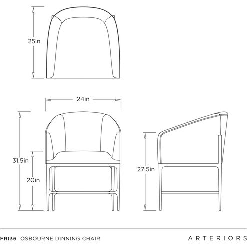 Osbourne Oxford White and Blackened Iron Dining Chair