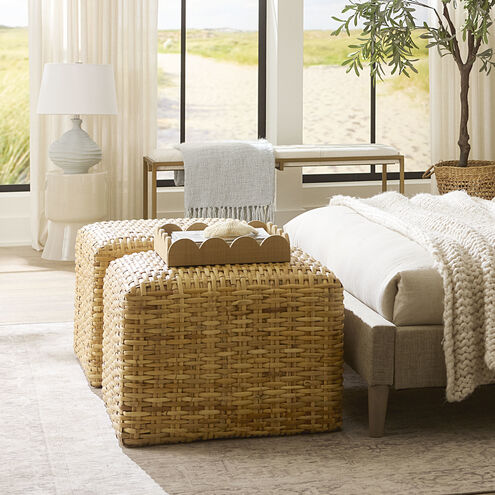 Natural Rattan 18 inch Natural Rattan Ottoman