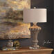 Treneece 32 inch 150 watt Aged Pecan with Antique Gray Wash Table Lamp Portable Light