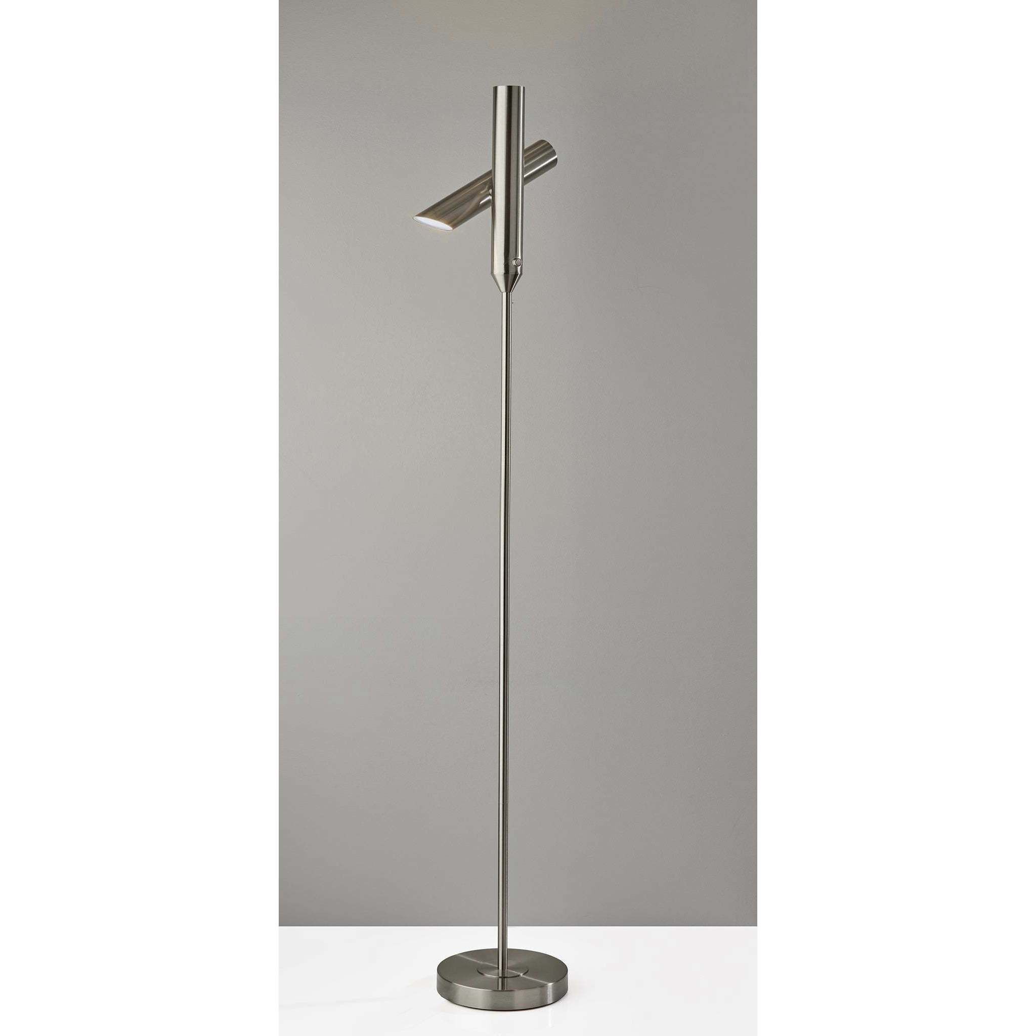 Vega 68 inch 24.00 watt Brushed Steel Torchiere Portable Light