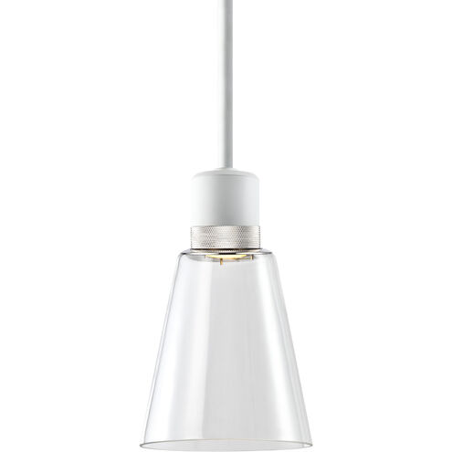 Zigrina 1 Light 7.13 inch Matte White with Polished Nickel Pendant Ceiling Light