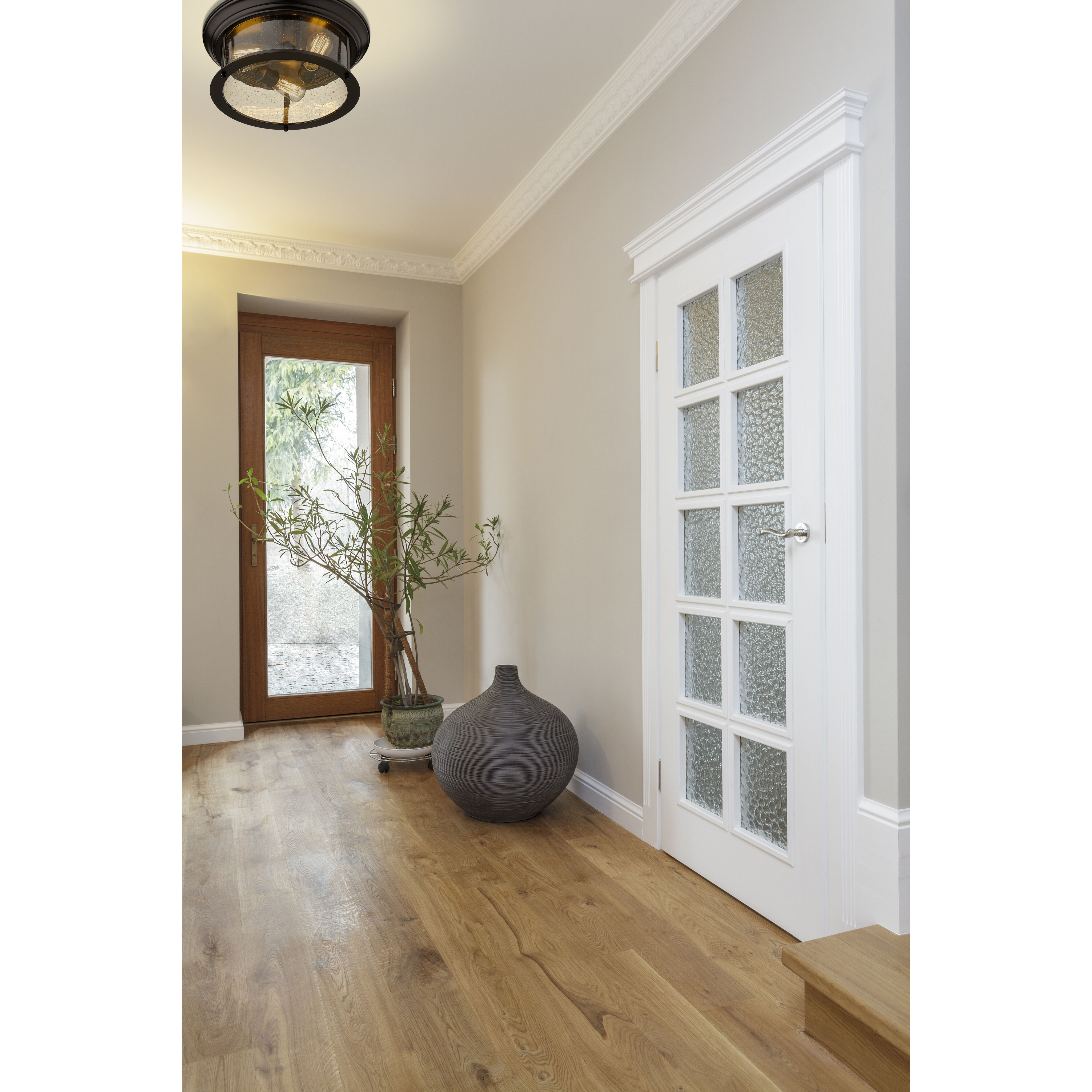 Sonna 3 Light 15.5 inch Bronze Flush Mount Ceiling Light