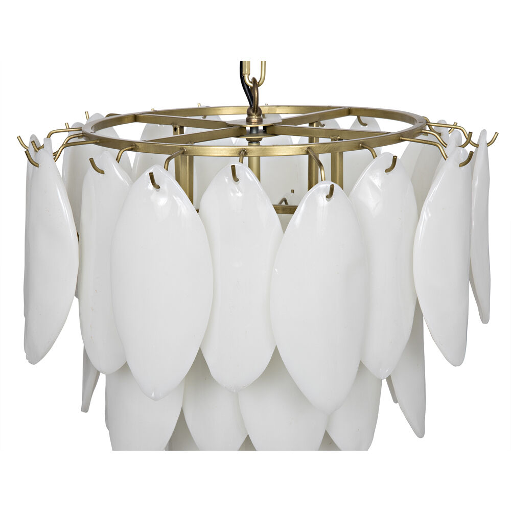 Lotus 4 Light 20 inch Antique Brass Chandelier Ceiling Light