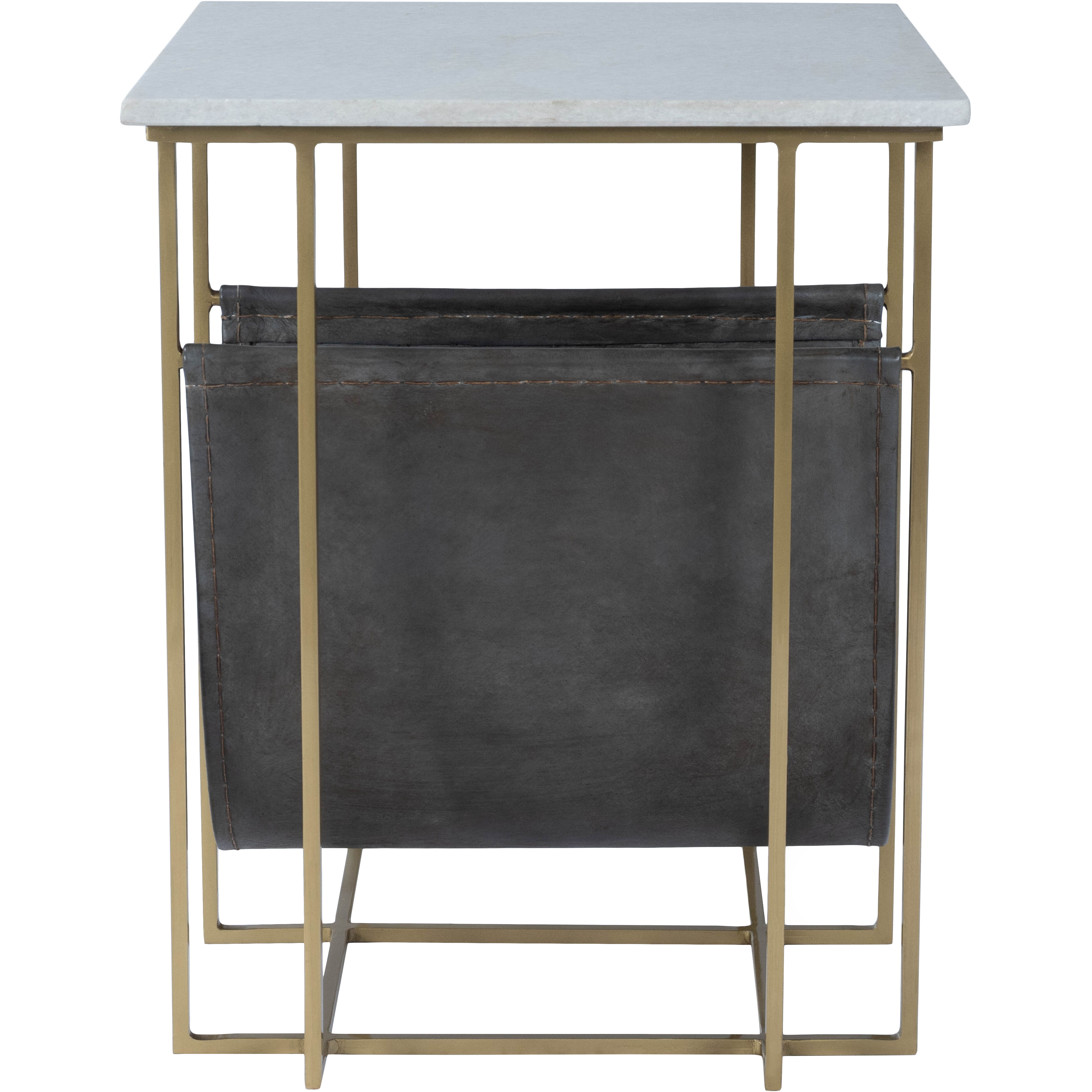 Stephanik Marble & Leather End or Side Table