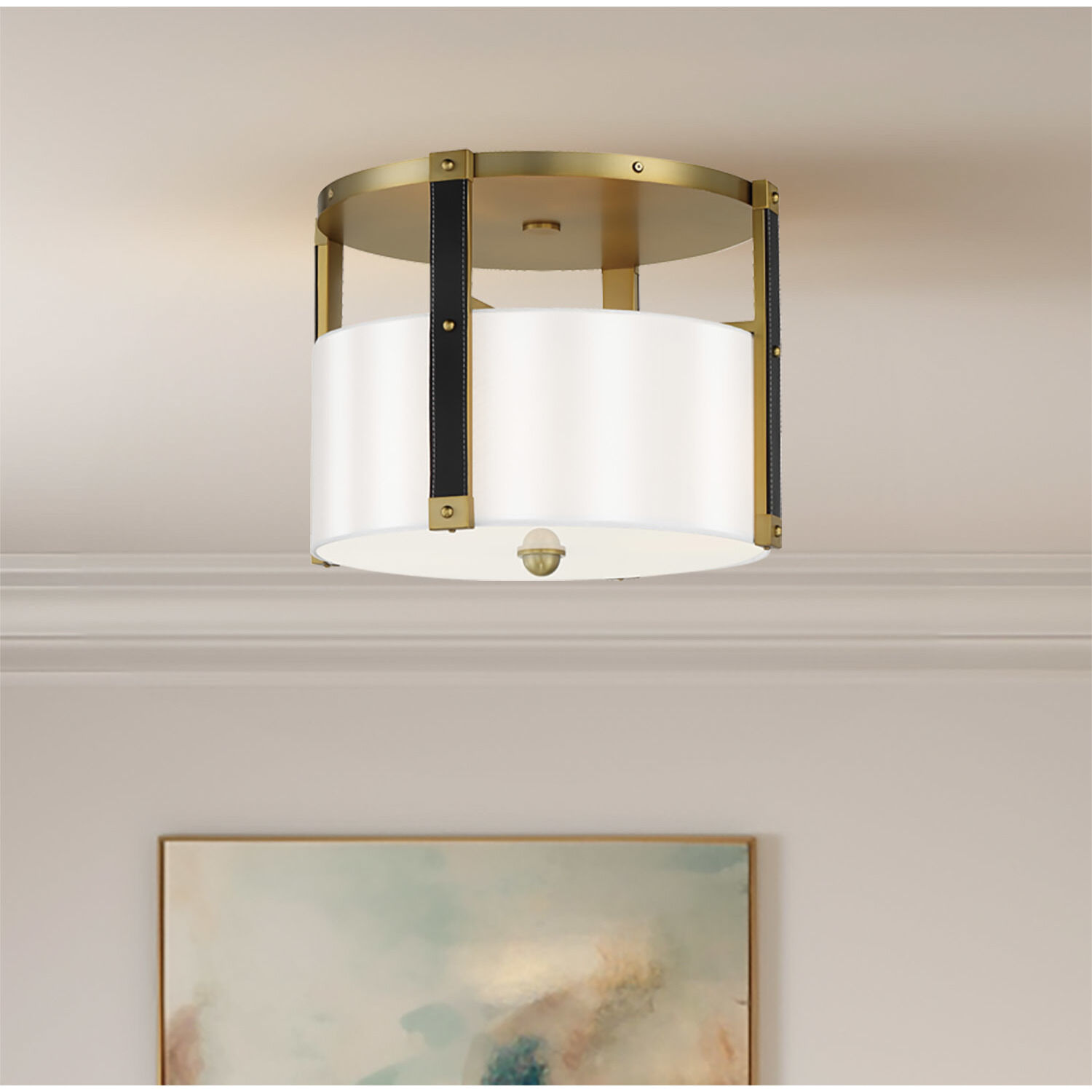 Chelsea 4 Light 20 inch Soft Brass Semi Flush Ceiling Light
