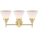 Caden LED 26 inch Satin Brass Bath Vanity Light Wall Light in Matte White Glass
