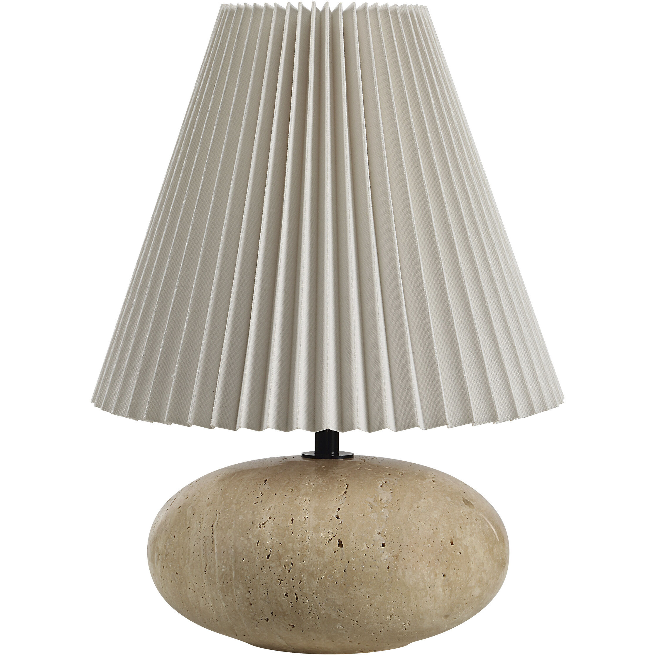 Noto 14 inch Travertine and Black Table Lamp Portable Light