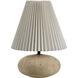 Noto 14 inch Travertine and Black Table Lamp Portable Light