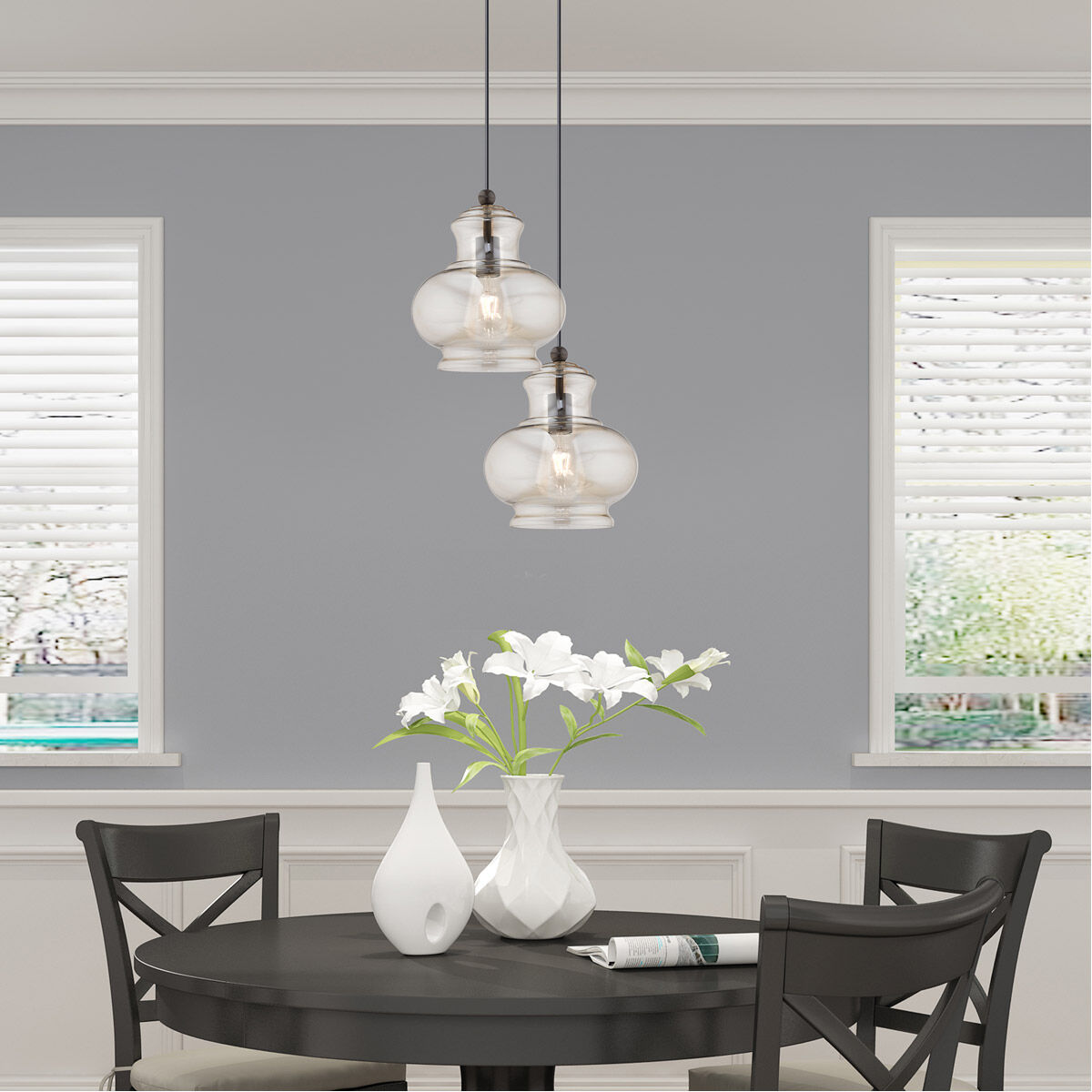 Art Glass 1 Light 10 inch English Bronze Mini Pendant Ceiling Light