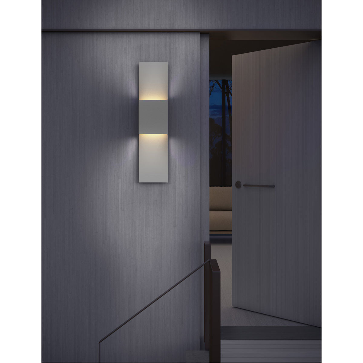 Flat Box LED 25 inch Textured Gray Indoor-Outdoor Sconce