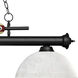 Shark 3 Light 58 inch Matte Black Billiard Ceiling Light in White Linen Glass