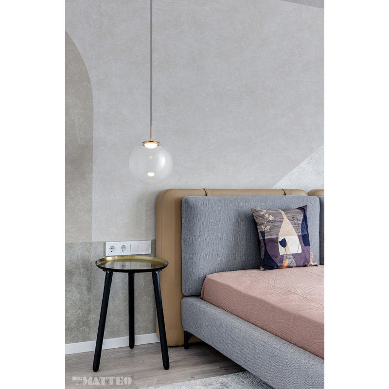 Boble LED 14 inch Aged Gold Brass Pendant Ceiling Light in Aged Gold Brass and Clear