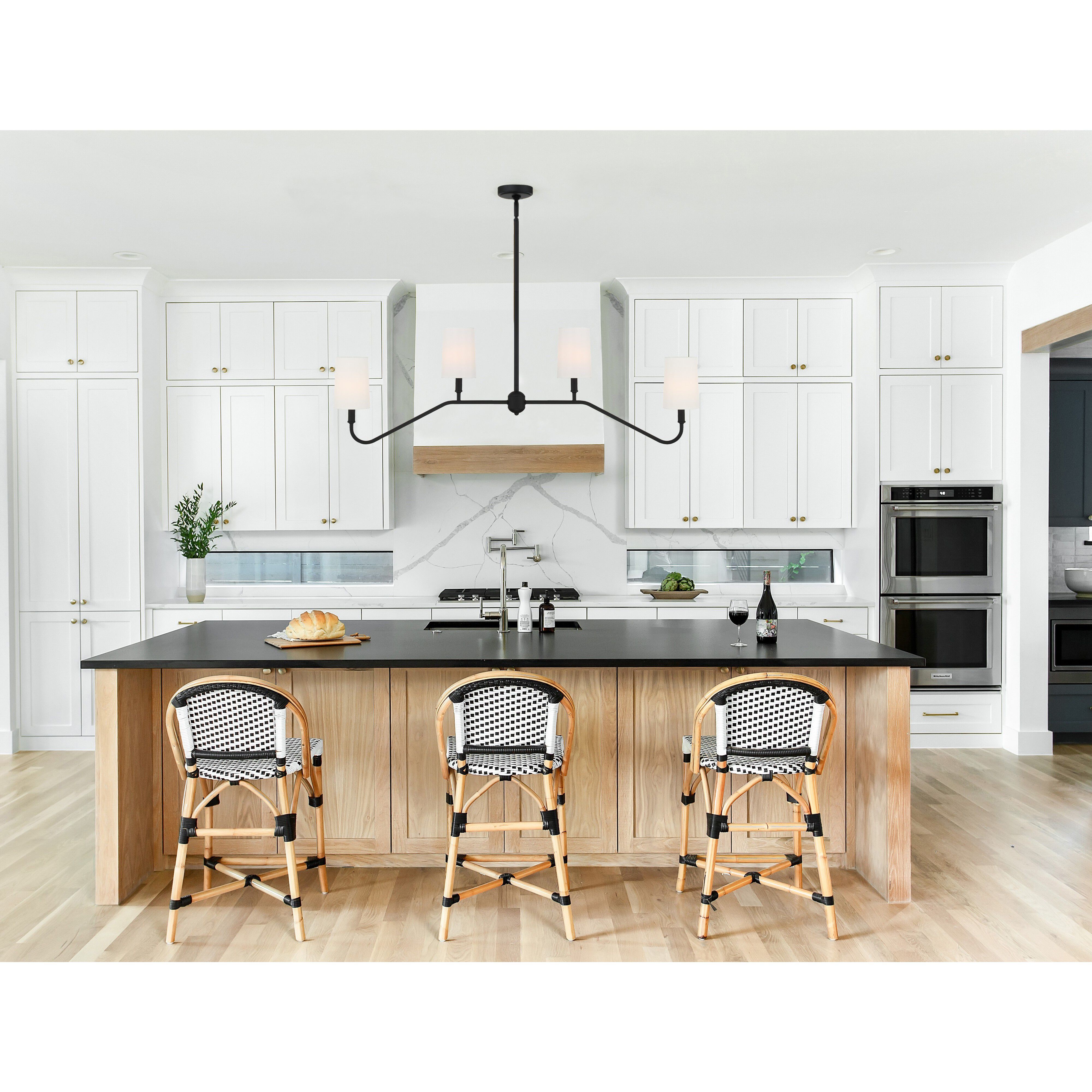 Keenan 4 Light 48 inch Black Forged Linear Chandelier Ceiling Light