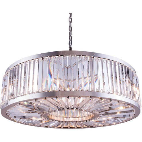 Chelsea 10 Light 44 inch Polished Nickel Pendant Ceiling Light in Clear, Urban Classic