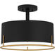 Chalfont 3 Light 15 inch Matte Black Semi-Flush Mount Ceiling Light