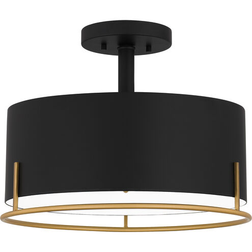 Chalfont 3 Light 15 inch Matte Black Semi-Flush Mount Ceiling Light