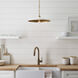 Thomas O'Brien Piatto LED 18 inch Hand-Rubbed Antique Brass Pendant Ceiling Light in Plaster White, Medium