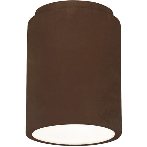 Radiance Cylinder LED 6.5 inch Real Rust Outdoor Flush-Mount