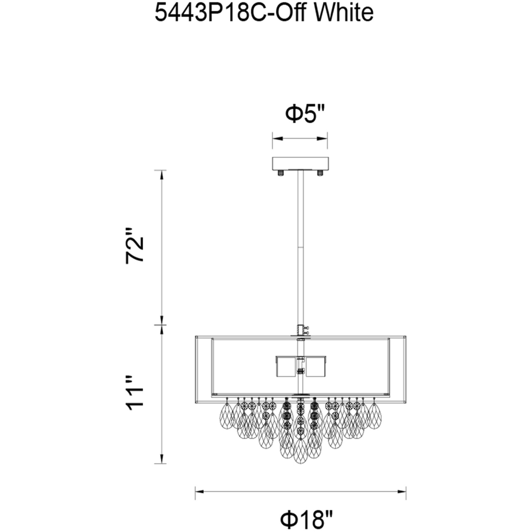 Dash 4 Light 18 inch Chrome Drum Shade Chandelier Ceiling Light in Black