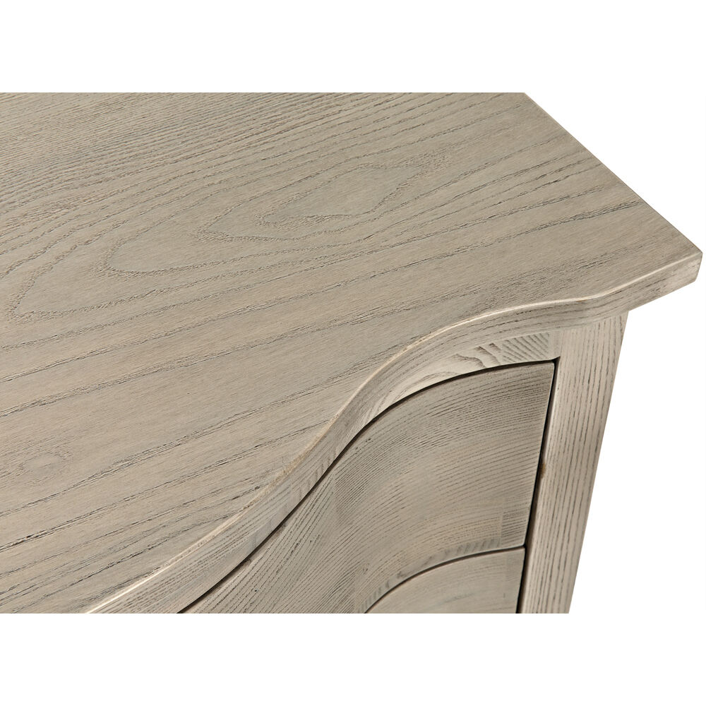 Curved Front 30 X 28.5 inch Vintage Grey Side Table