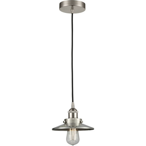 Railroad 1 Light 8 inch Brushed Satin Nickel Mini Pendant Ceiling Light