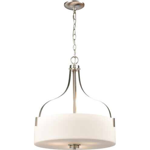 Market Square 3 Light 18 inch Brushed Nickel Pendant Ceiling Light, Large