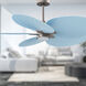 Atlas Alessandra TROPICAL - LK 48 inch Brushed Nickel with Light Blue Blades Ceiling Fan