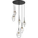 Cody 6 Light Coal/Soft Brass Pan Pendant Ceiling Light