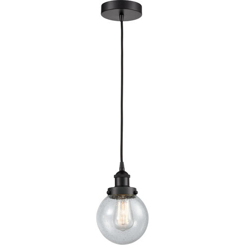 Edison Beacon LED 6 inch Matte Black Mini Pendant Ceiling Light