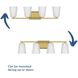 Vertex 4 Light 29 inch Brushed Gold Bath Light Wall Light
