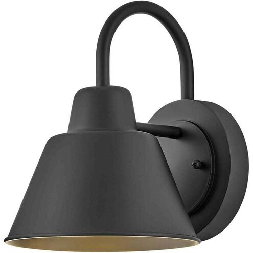 Wes LED 10.5 inch Black Outdoor Wall Mount, Coastal Elements