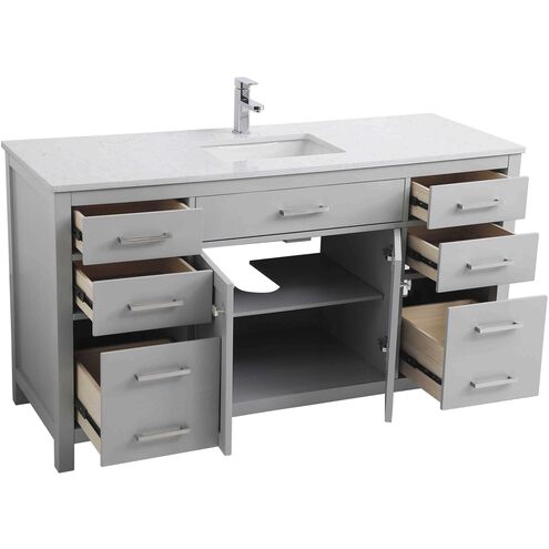 Lewis 60 X 22 X 34 inch Grey Vanity Sink Set