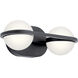 Brettin LED 14 inch Matte Black Bathroom Vanity Light Wall Light, 2 Arm
