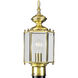 BrassGUARD 1 Light 16.38 inch Polished Brass Outdoor Post Lantern