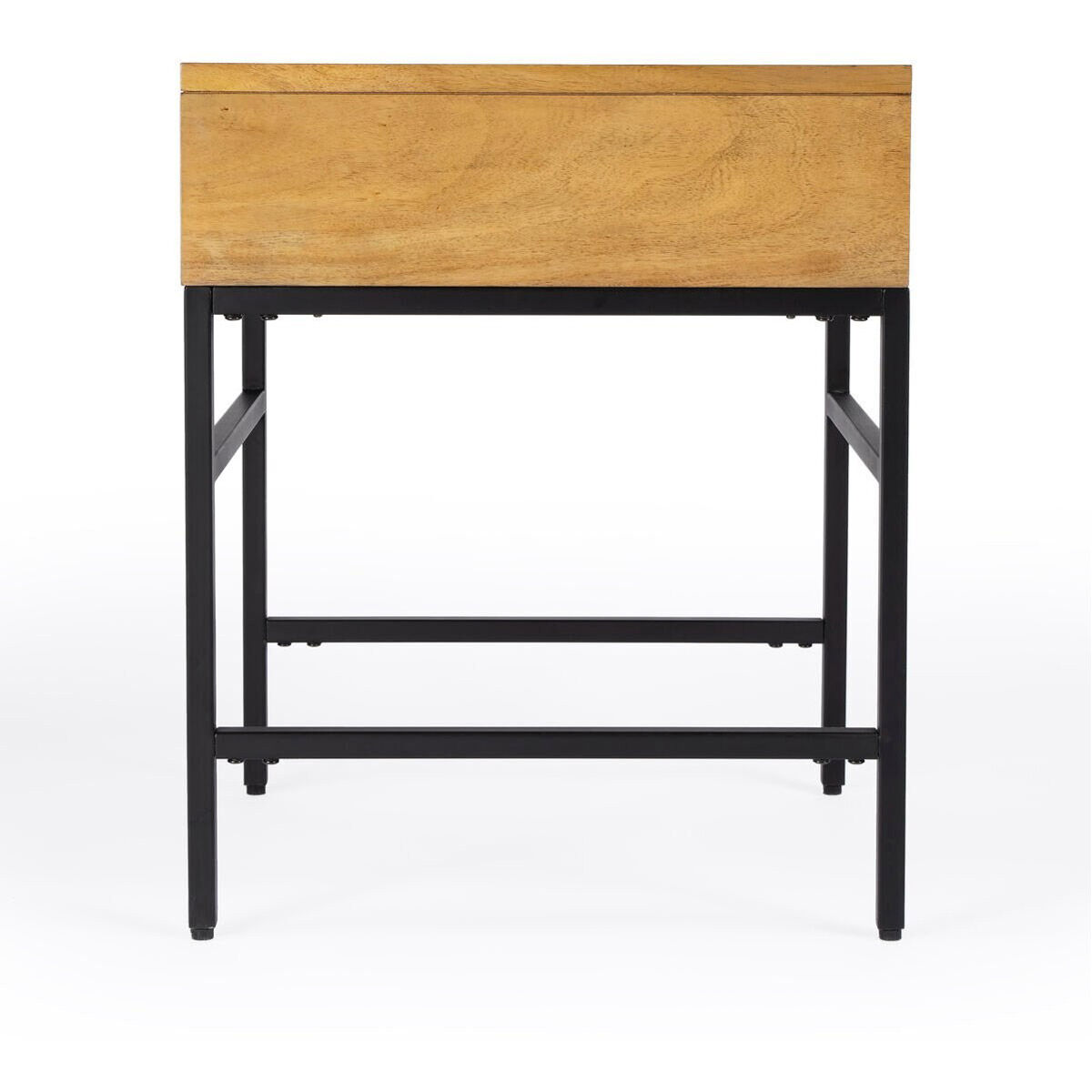 Hans 1 Drawer Wood and Iron End Table in Light Brown