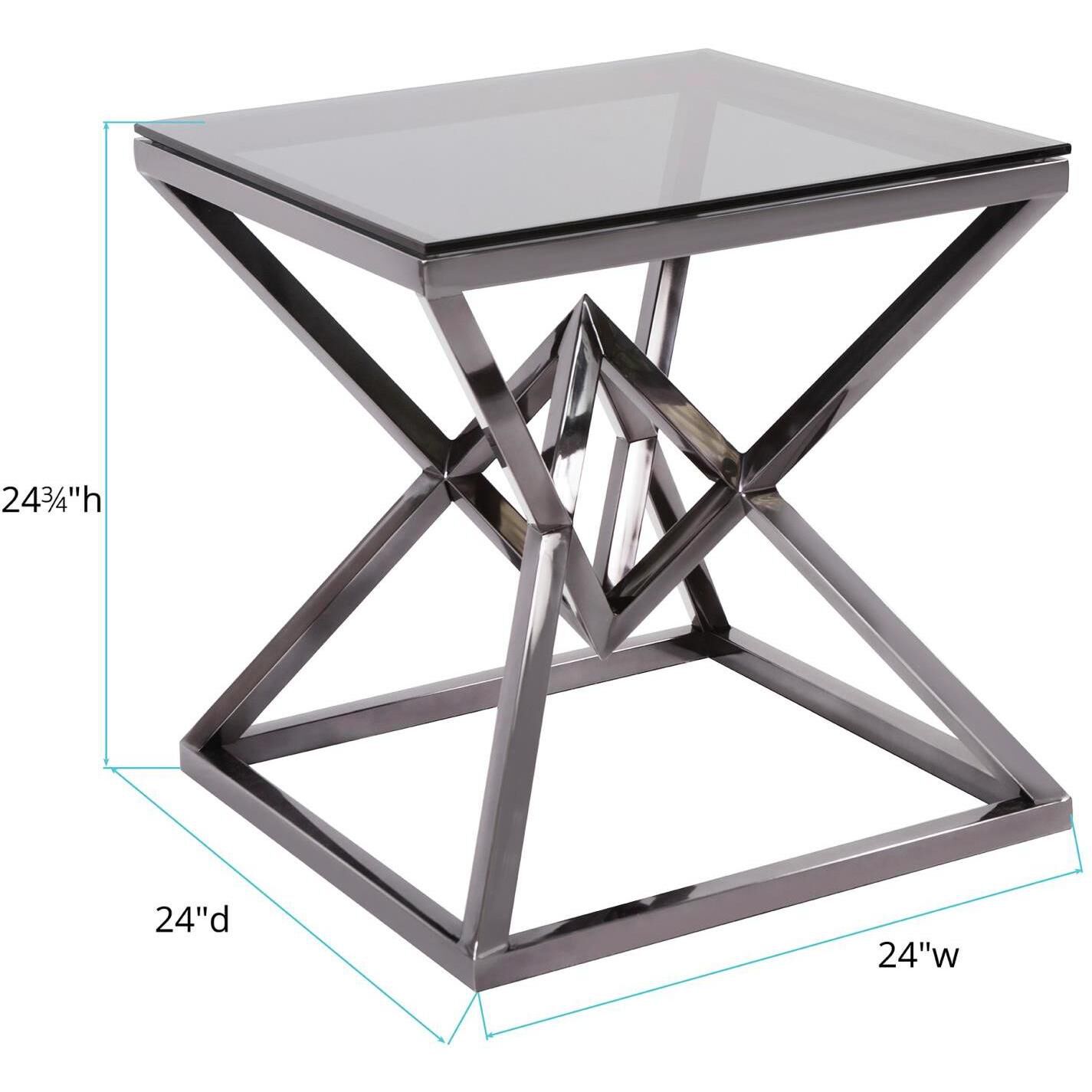Pinnacle 24.75 X 24 inch Nickel Side Table