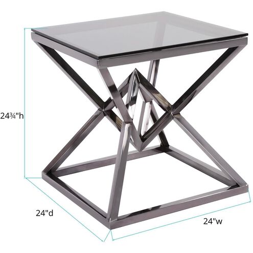 Pinnacle 24.75 X 24 inch Nickel Side Table