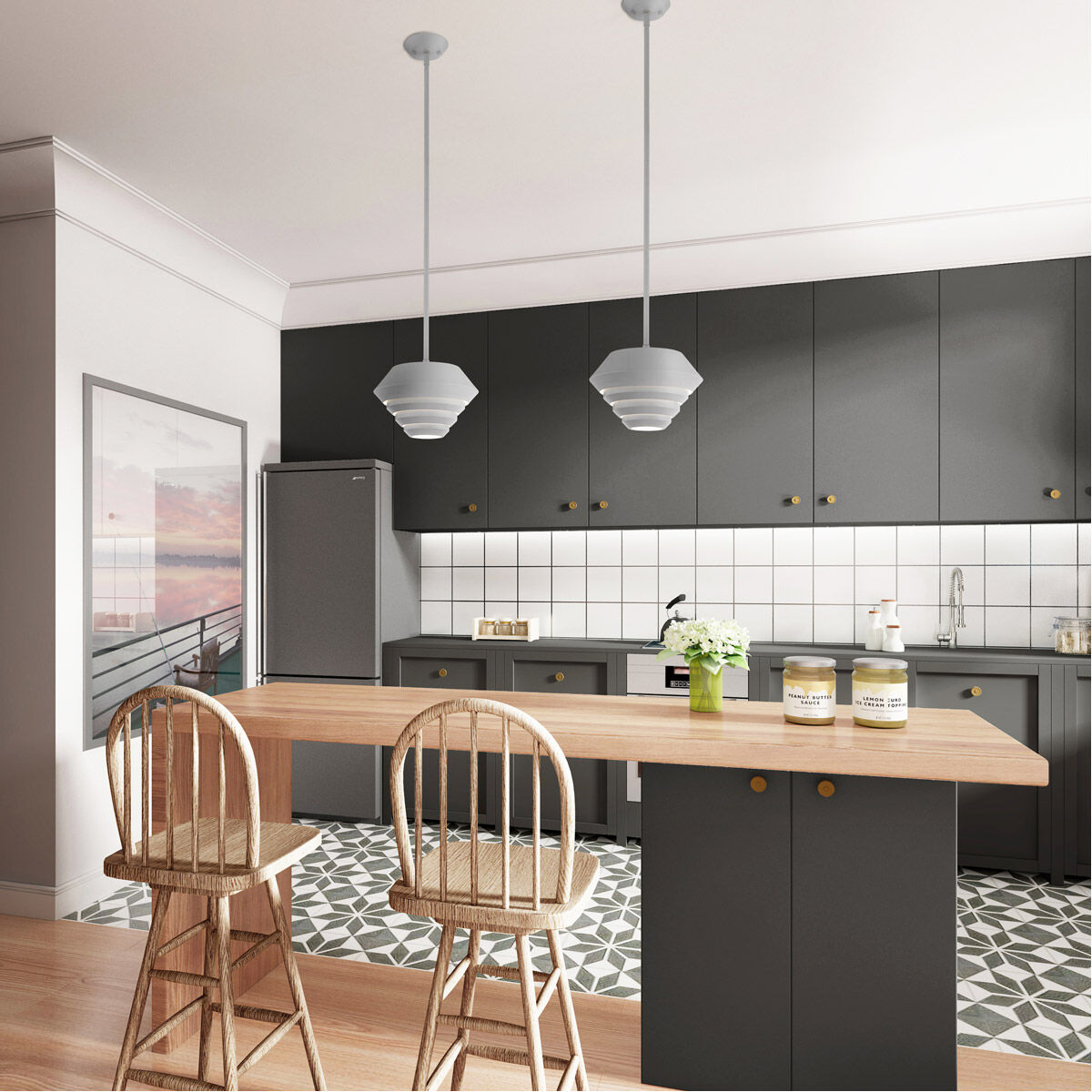 Amsterdam 1 Light 10 inch Nordic Gray Mini Pendant Ceiling Light