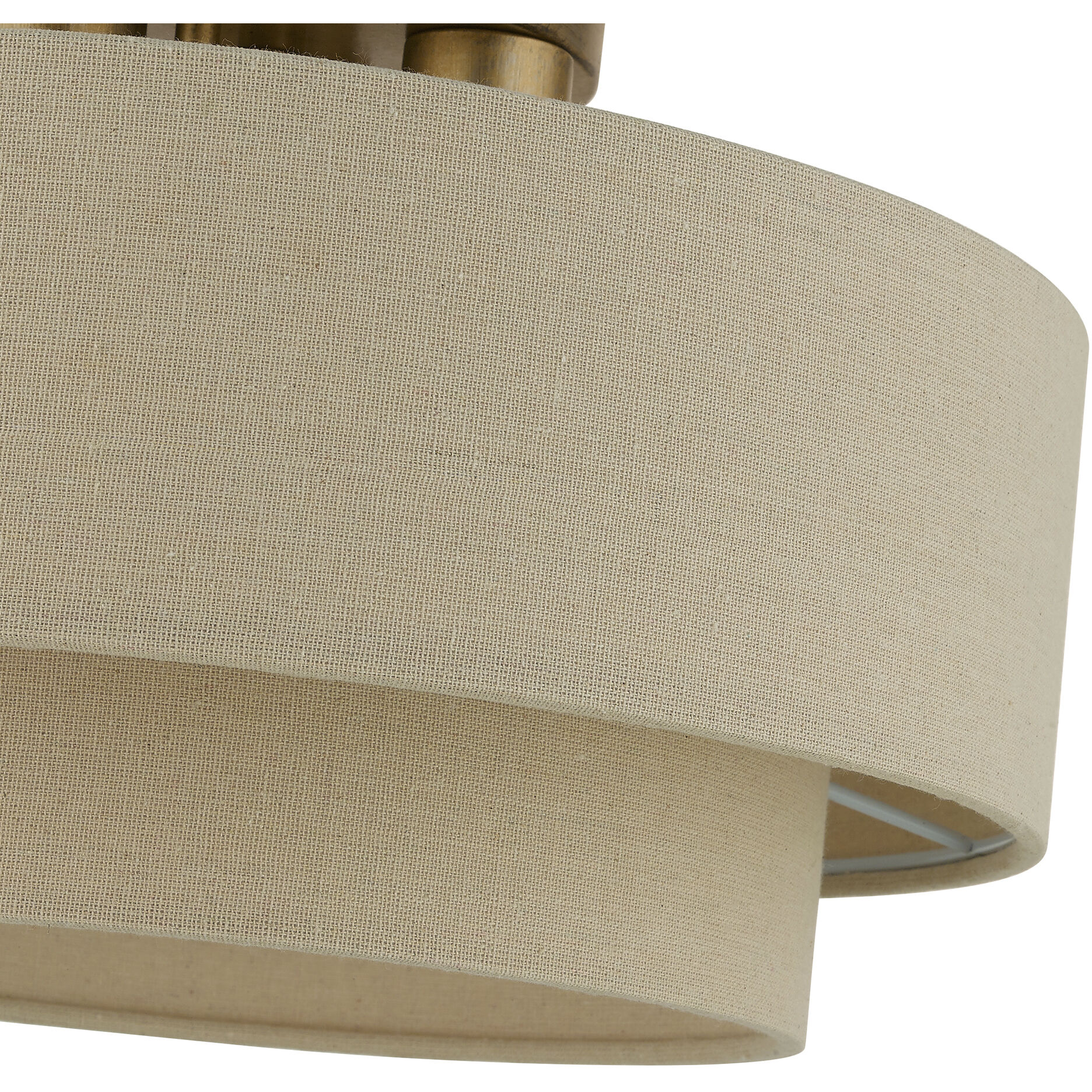 Bellingham 3 Light 15 inch Antique Gold Leaf Semi Flush Mount Ceiling Light, Large