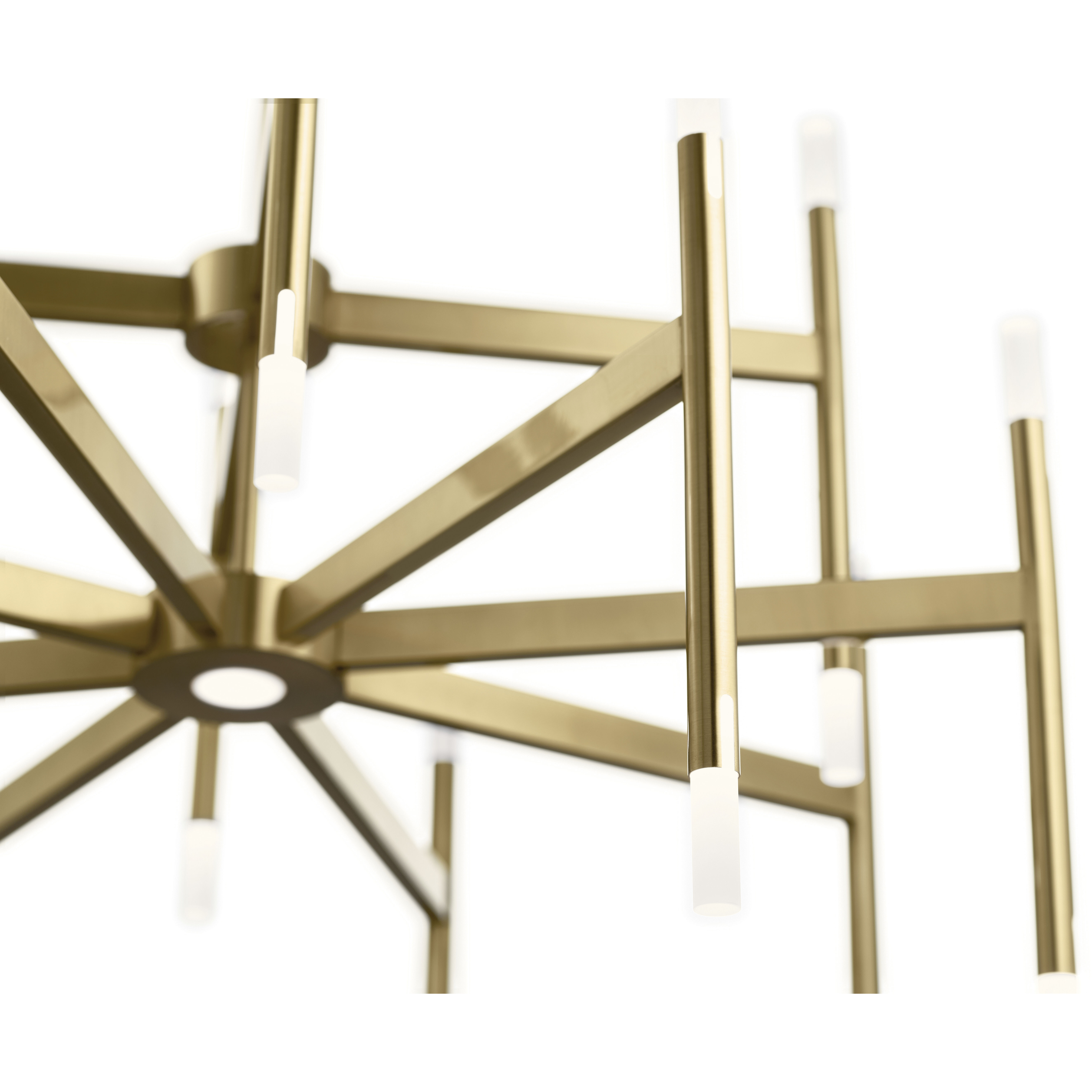 Kizette LED 32 inch Champagne Gold Chandelier Ceiling Light, 2 Tier