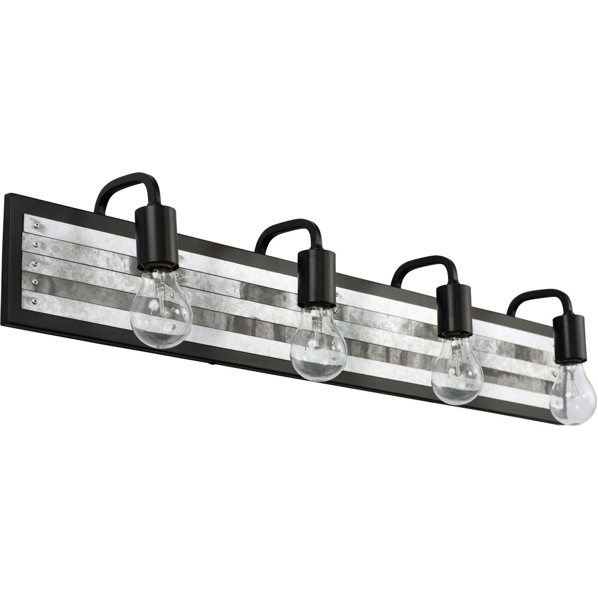 Abbey Rose 4 Light 34 inch Black and Galvanized Bath Vanity Light Wall Light