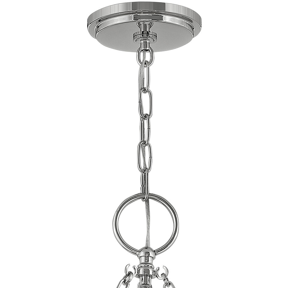 Chance 3 Light 22 inch Polished Nickel with Polished White Indoor Chandelier Ceiling Light