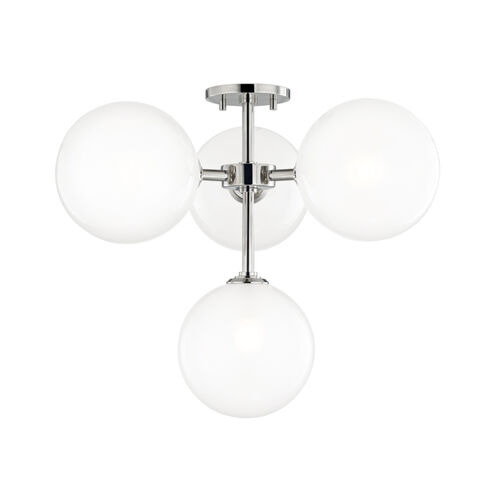 Ashleigh LED 20 inch Polished Nickel Semi Flush Ceiling Light