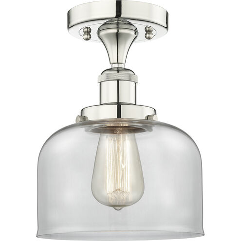 Bell 1 Light 7.75 inch Polished Nickel Semi-Flush Mount Ceiling Light