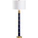 Pam Cain 35 inch 60.00 watt Antique Gold Leaf/Navy Blue Table Lamp Portable Light