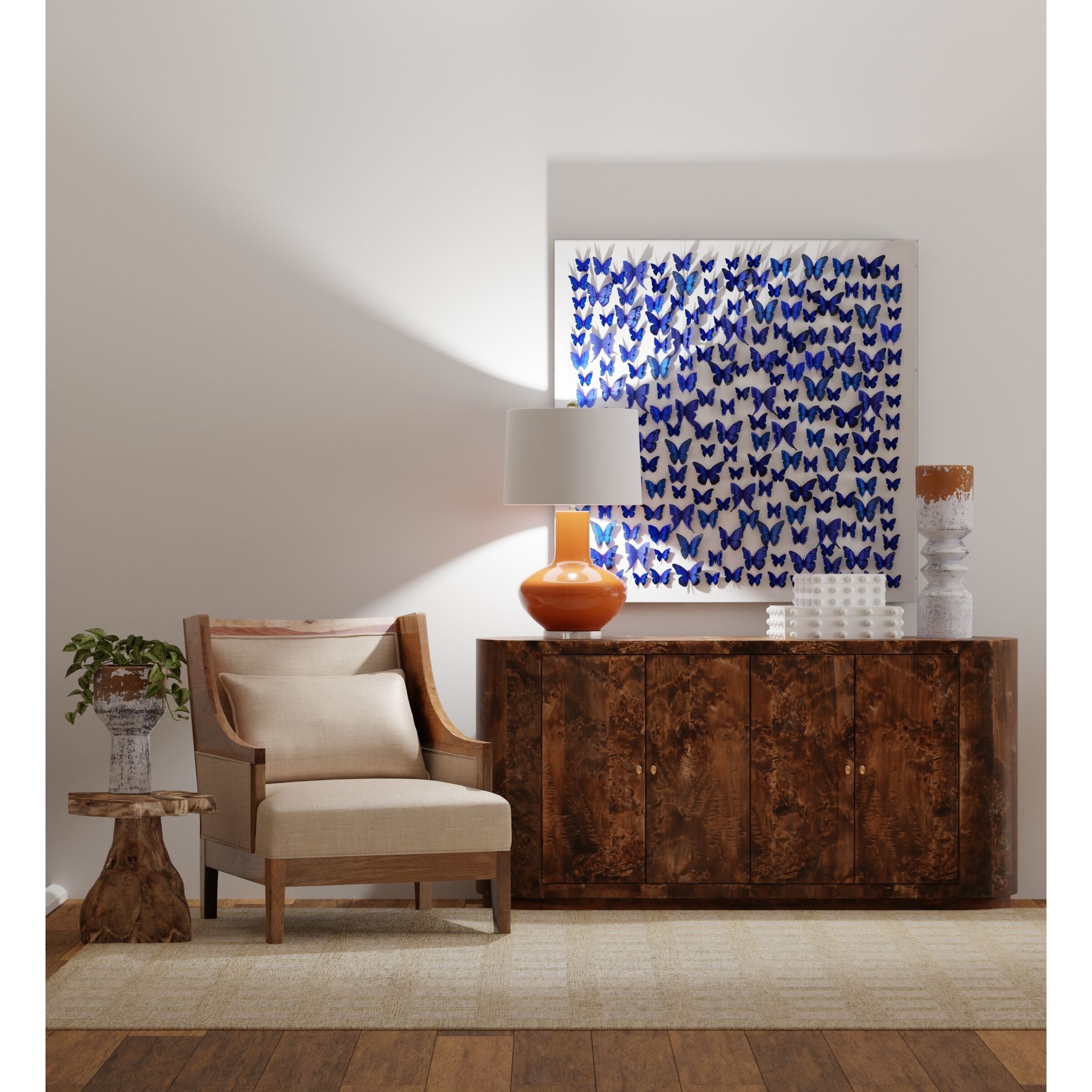 Papillon Cobalt Blue Wall Art