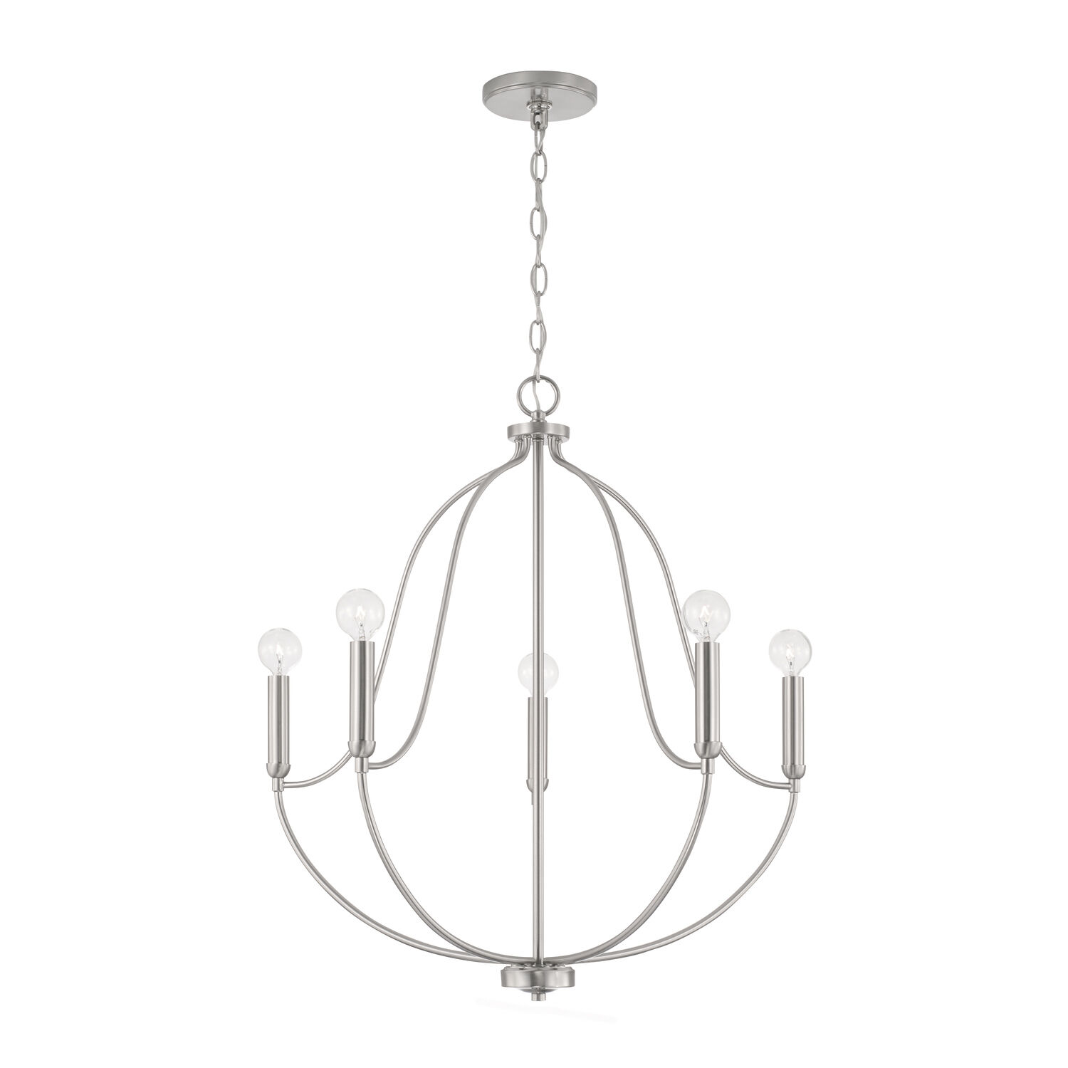 Madison 5 Light 25 inch Brushed Nickel Chandelier Ceiling Light