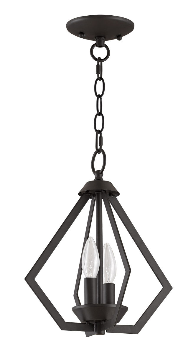 Prism 2 Light 11.25 inch Bronze Convertible Mini Chandelier/Ceiling Mount Ceiling Light