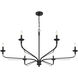Velena 6 Light 47.25 inch Dark Matte Black Chandelier Ceiling Light